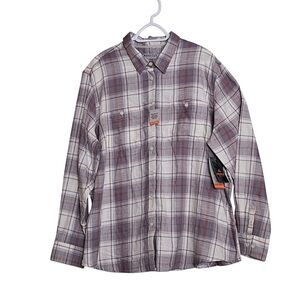 Ridgecut Toughwear Women's Gray Plaid Button Down Long Sleeve Shirt Size 2X